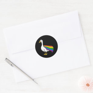 Adesivo Redondo Ganso Arco-íris Orgulho LGBTQ Gay Transgênero LGBT
