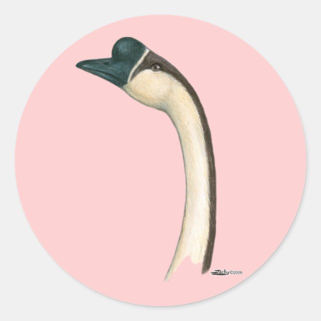 Adesivo Redondo Ganso: Cabeça de Chinês Marrom (Frente)