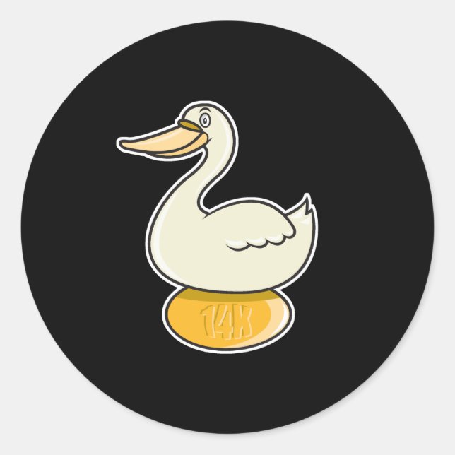 Adesivo Redondo ganso com ovo de ouro (Frente)