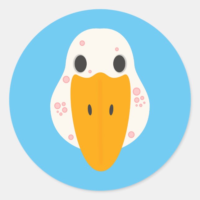 Adesivo Redondo Ganso Com Vinheta De Pimples (Frente)