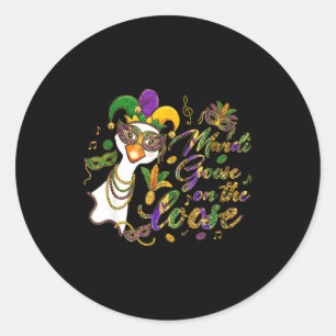 Adesivo Redondo Ganso de Mardi Solto Mardi Gras Ganso Bobo Ca