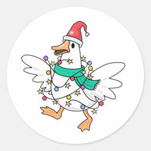 Adesivo Redondo Ganso de Natal