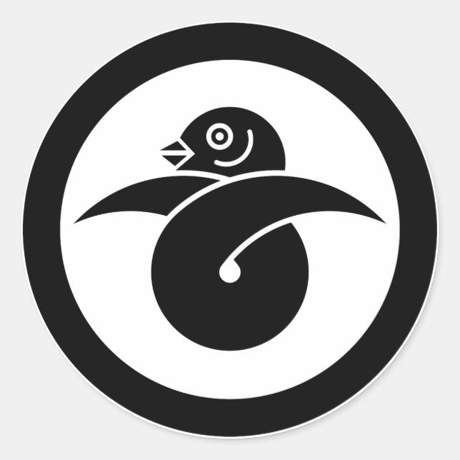 Adesivo Redondo Ganso selvagem cortado em círculo (Frente)