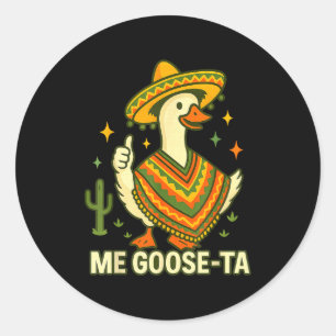Adesivo Redondo Ganso vai cinco de maio engraçado ditado mexicano