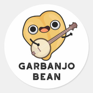 Adesivo Redondo Gar-banjo Bean Funny Garbanzo Banjo Pun