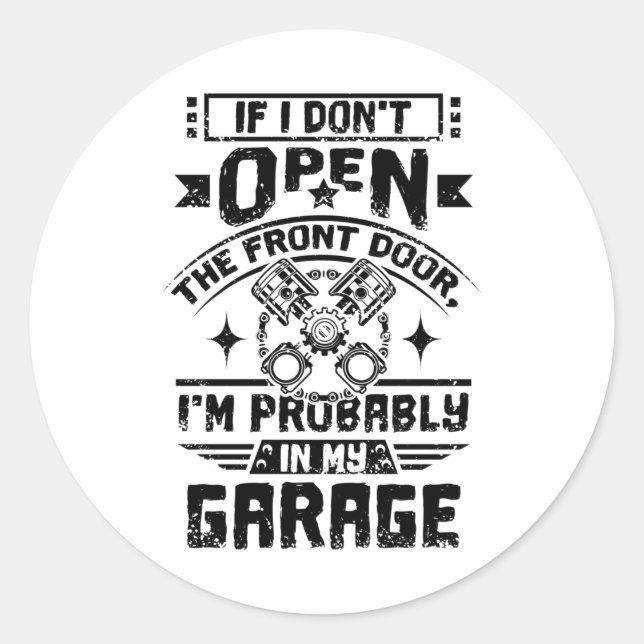 Adesivo Redondo Garagem Mecânica (Frente)