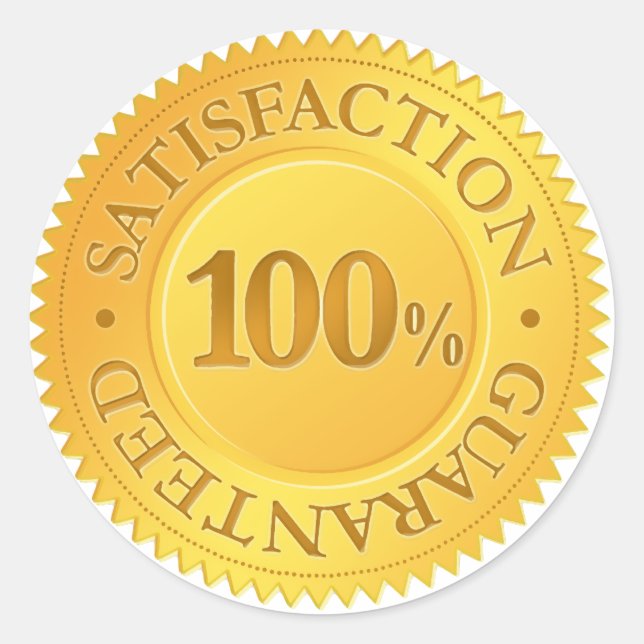 Adesivo Redondo Garantia de 100% (Frente)