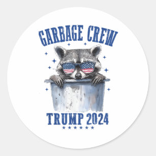 Adesivo Redondo Garbage Crew Trump 2024 Presidente 47 Trump 2024 M
