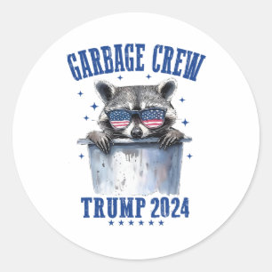 Adesivo Redondo Garbyge Crew Trump 2024 Presidente 47 Trump 2024 M