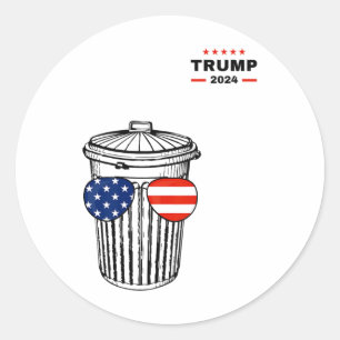 Adesivo Redondo Garbyge For Trump 2024 Garge Truck Trash Can Vote