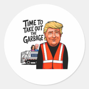 Adesivo Redondo Garbyge Para Trump 2024 É Um Momento Engraçado Par