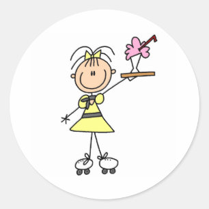 Adesivo Redondo Garçonete de Rollersking