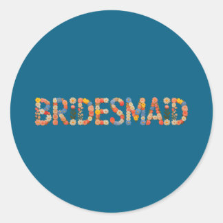 Adesivo Redondo Garden bridesmaid bride team bridal future mrs