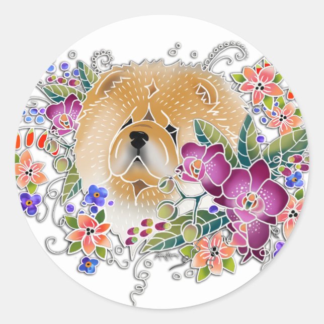 Adesivo Redondo GARDEN DANCE CHOW - autocolantes (Frente)