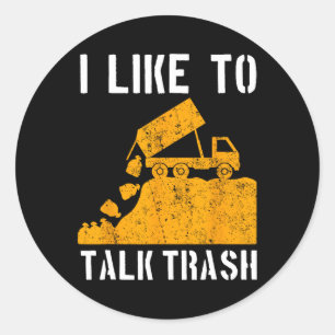 Adesivo Redondo Garge Truck Waste Reciclar Trash Collector Earth D