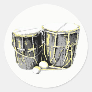 Adesivo Redondo Garifuna Drum Stickers