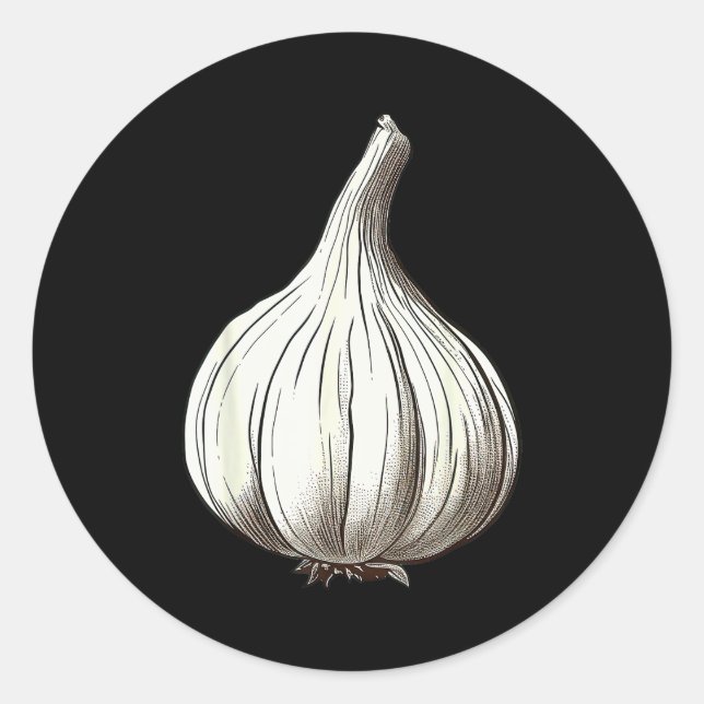 Adesivo Redondo Garlic Lazy Easy Funny Matching Halloween Costume  (Frente)