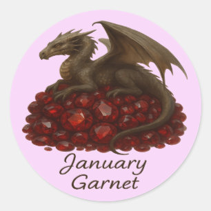 Adesivo Redondo Garnet - Dragon & Gemstone