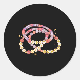 Adesivo Redondo Garota 100 Dias De Bracelete De Amizade Escolar