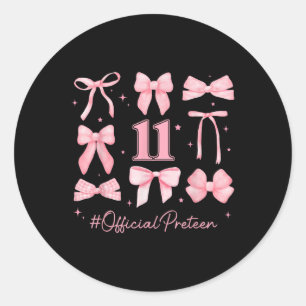 Adesivo Redondo Garota 11 de aniversário de 11 anos Coquete B de a