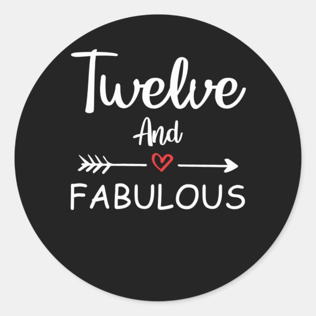 Adesivo Redondo Garota 12 Anos De Aniversário (Frente)