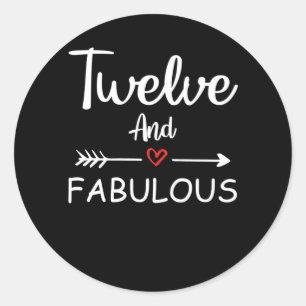 Adesivo Redondo Garota 12 Anos De Aniversário