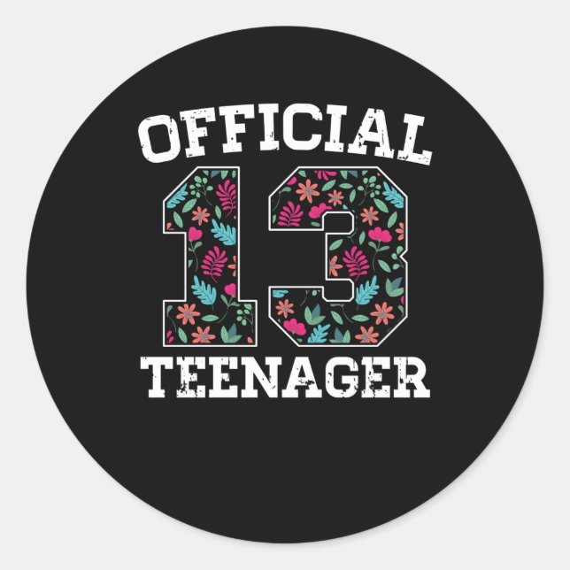 Adesivo Redondo Garota 13 Aniversário Oficial (Frente)