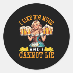 Adesivo Redondo Garota Bávaro Beer Maiden Eu Gosto De Big Mugs E E