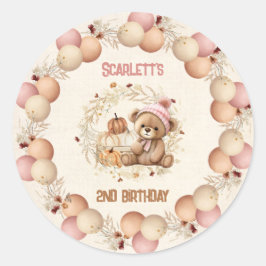 Adesivo Redondo Garota Bonita Cai Aniversário Cai