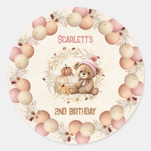 Adesivo Redondo Garota Bonita Cai Aniversário Cai (Frente)