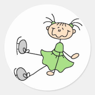 Adesivo Redondo Garota Com Vidro De Gelo Verde