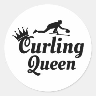 Adesivo Redondo Garota Curva Aniversário de Inverno Ice Curler