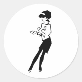 Adesivo Redondo Garota da Música Ska