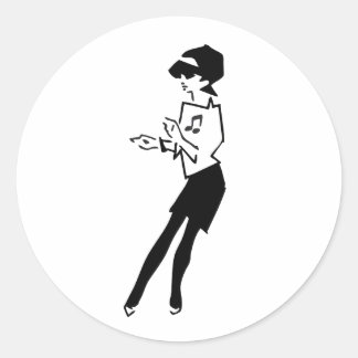 Adesivo Redondo Garota da Música Ska
