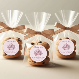 Adesivo Redondo Garota de Aniversário da Princesa Bonito Rosa