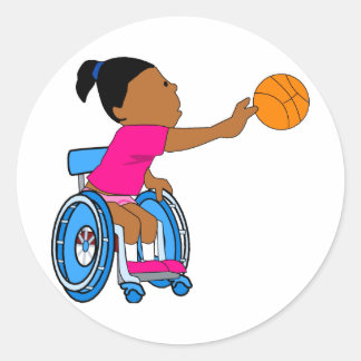 Adesivo Redondo Garota de basquete
