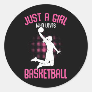 Adesivo Redondo Garota de Basquete Mulheres
