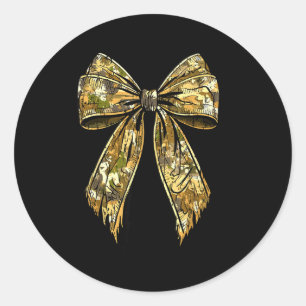Adesivo Redondo Garota de Caça com Arco de Camuflagem Camo