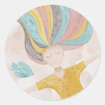 Garota de desenho bonitinha de Watercolor. Fantasi