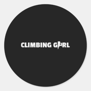 Adesivo Redondo Garota de Escalada em Rocha Alpinista Escalada em