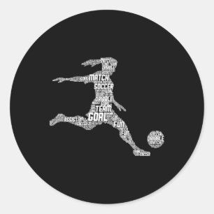 Adesivo Redondo Garota de Futebol Mulheres Jogadora Juvenil