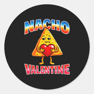 Adesivo Redondo Garota de valentine nacho engraçada menino anti va