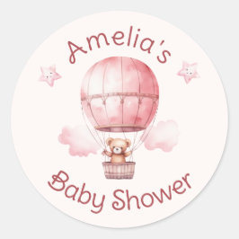 Adesivo Redondo Garota Doce no Caminho Chá de fraldas