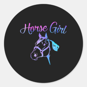 Adesivo Redondo Garota Equestre Proprietária da Fazenda Teen Girl