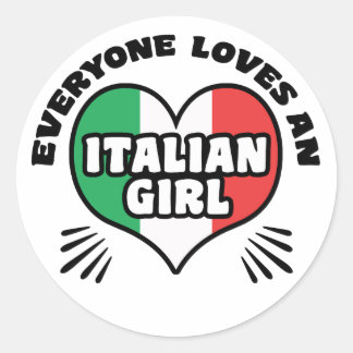 Adesivo Redondo Garota italiana