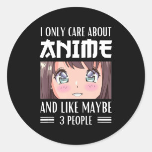 Adesivo Redondo Garota japonesa que só me importo com anime e gost