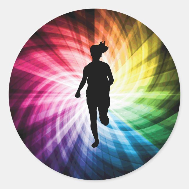 Adesivo Redondo Garota Maratona (Frente)