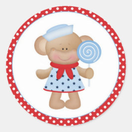 Adesivo Redondo Garota Marinheiro