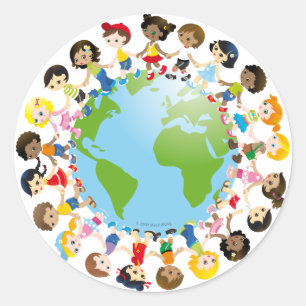 Adesivo Redondo Garota mundial