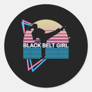 Adesivo Redondo Garota Negra - Judo Karate Jiu Jitsu Taekwondo
